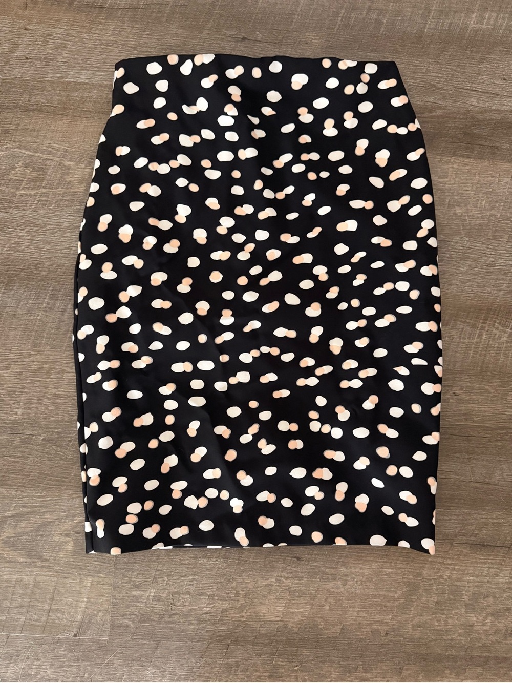 Philosophy Black Pencil Skirt with Blush and White Dot Print